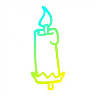 soğuk degrade çizgi çizim karikatür yanan mum