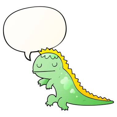 çizgi film dinozor ve konuşma balonu pürüzsüz degrade tarzında