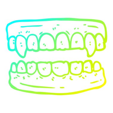 soğuk degrade çizgi çizim karikatür vampir dişleri
