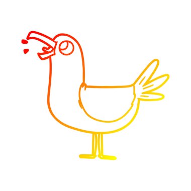 sıcak degrade çizgi çizim karikatür martı