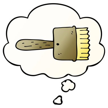 karikatür paintbrush ve pürüzsüz degrade tarzında düşünce balonu