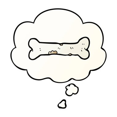 çizgi film kemik ve pürüzsüz degrade tarzında düşünce balonu