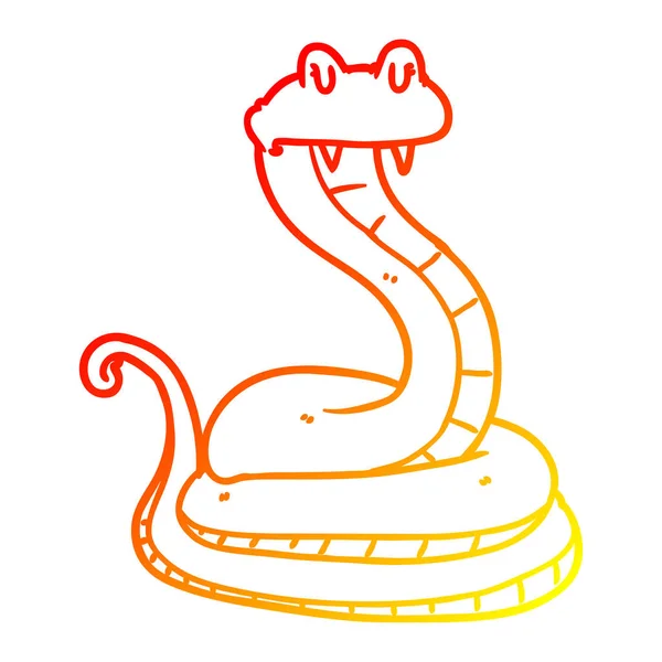 Línea de gradiente caliente dibujo serpiente de dibujos animados — Archivo Imágenes Vectoriales