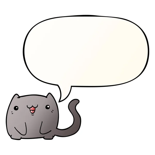 卡通猫和语音气泡在平滑的渐变风格 — 图库矢量图片