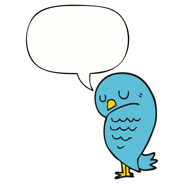 Καρτούν πουλί και φούσκα ομιλίας — Διανυσματικό Αρχείο