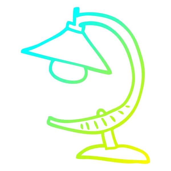 Línea de gradiente frío dibujo de dibujos animados lámpara funky — Vector de stock