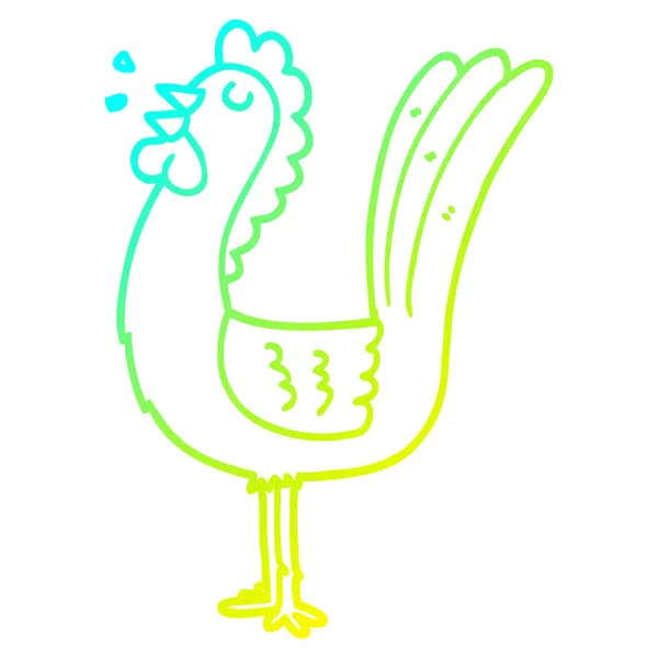 Linea gradiente freddo disegno fumetto gallo — Vettoriale Stock