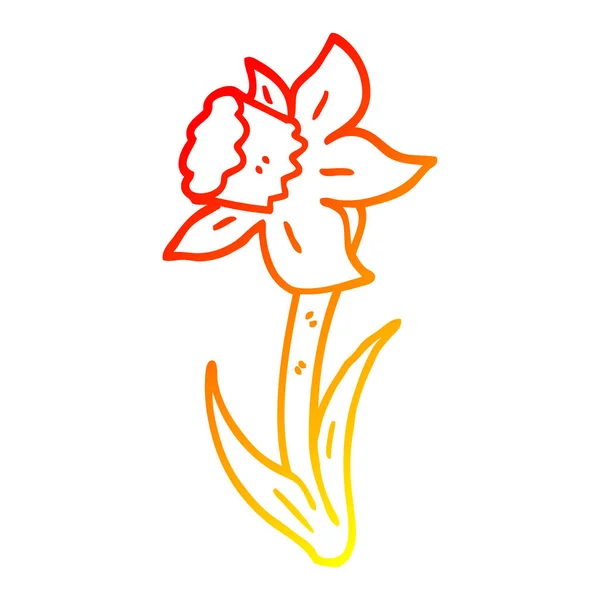 Linha gradiente quente desenho desenho desenho animado daffodil —  Vetores de Stock