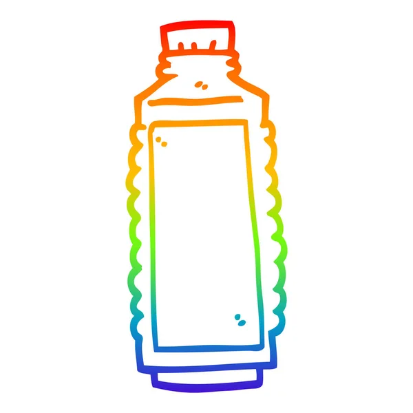 Regenboog gradiënt lijntekening cartoon dranken fles — Stockvector