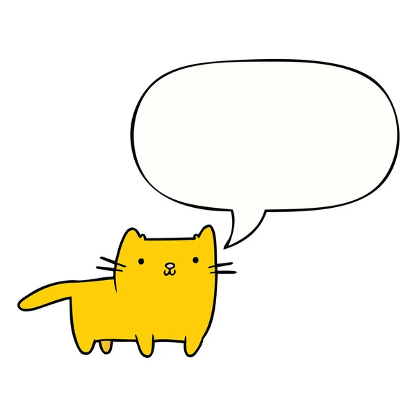 Cartoon kot i bańka mowy — Wektor stockowy
