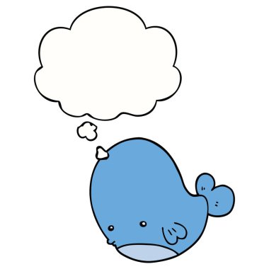 karikatür balina ve düşünce kabarcık