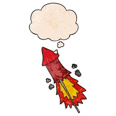 karikatür fişek ve grunge doku desen st düşünce balonu
