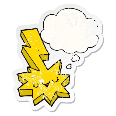 karikatür yıldırım grev ve sıkıntılı yıpranmış olarak kabarcık düşünce