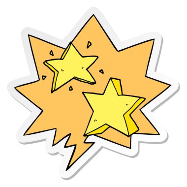 karikatür yıldızı ve konuşma balonu etiket