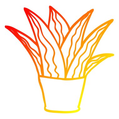 sıcak degrade çizgi çizim karikatür ev bitki