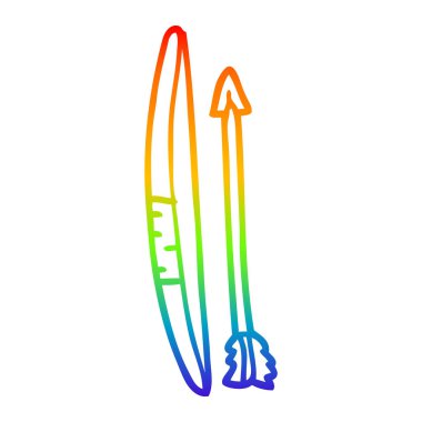 gökkuşağı degrade çizgi çizim karikatür yay ve ok