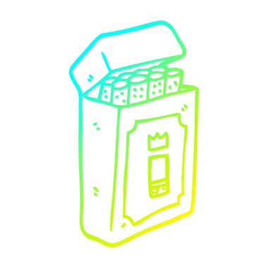 soğuk degrade çizgi çizim sigara karikatür paketi