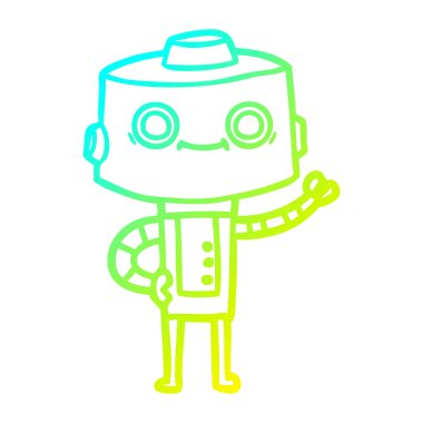 soğuk degrade çizgi çizim karikatür robot