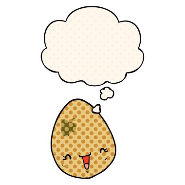 çizgi film yumurtası ve çizgi roman tarzında düşünce balonu