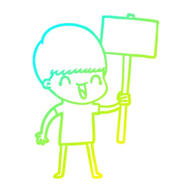 soğuk degrade çizgi çizim mutlu karikatür çocuk