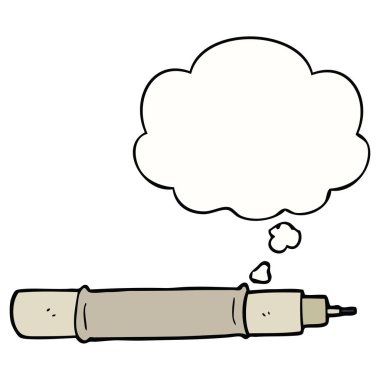 karikatür kalem ve düşünce balonu