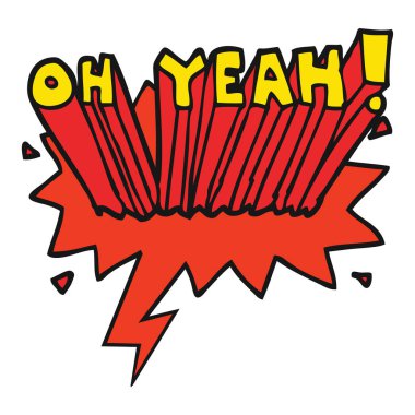 karikatür metin Oh evet! ve konuşma balonu