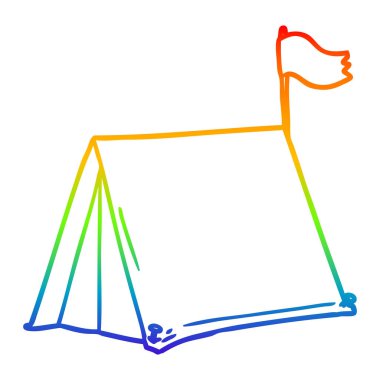 gökkuşağı degrade çizgi çizim karikatür çadır