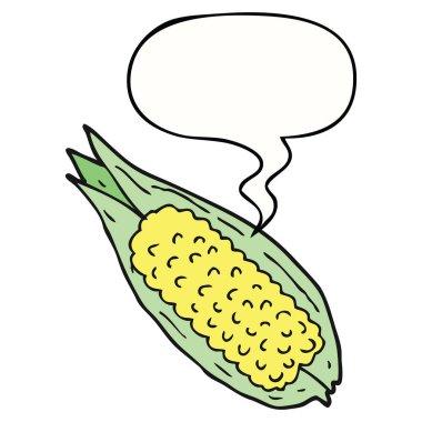 karikatür mısır ve konuşma balonu