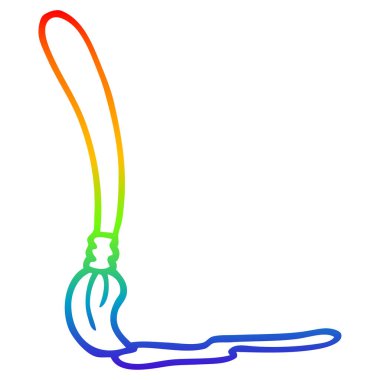 gökkuşağı gradyan çizgi çizim karikatür boya fırçası