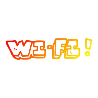 sıcak degrade çizgi çizim karikatür wi fi