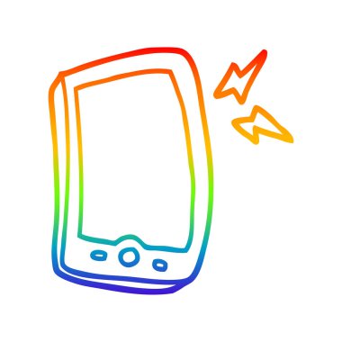 gökkuşağı gradyan çizgi çizim karikatür cep telefonu