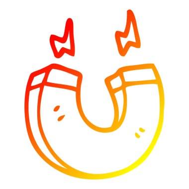 sıcak degrade çizgi çizim karikatür mıknatıs