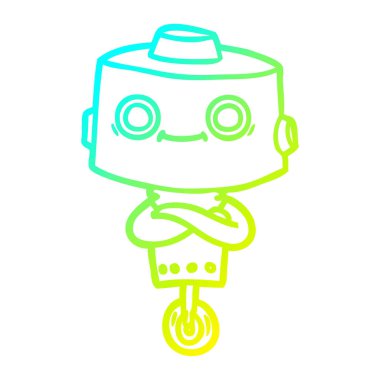 soğuk degrade çizgi çizim karikatür robot