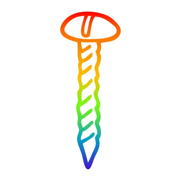 Línea de gradiente arco iris dibujo tornillo de latón — Archivo Imágenes Vectoriales