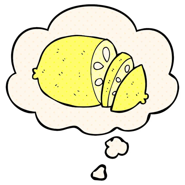 Kreslené citrony a myšlenkové bubliny ve stylu komiksů — Stockový vektor