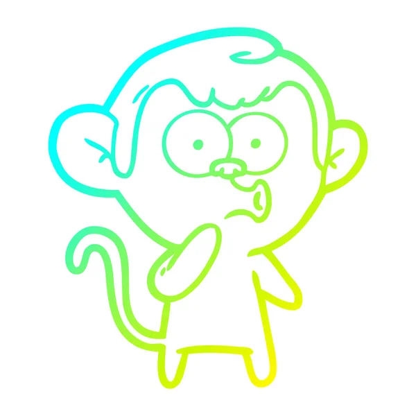 Studená Přechodová čára kresba kreslená opice — Stockový vektor