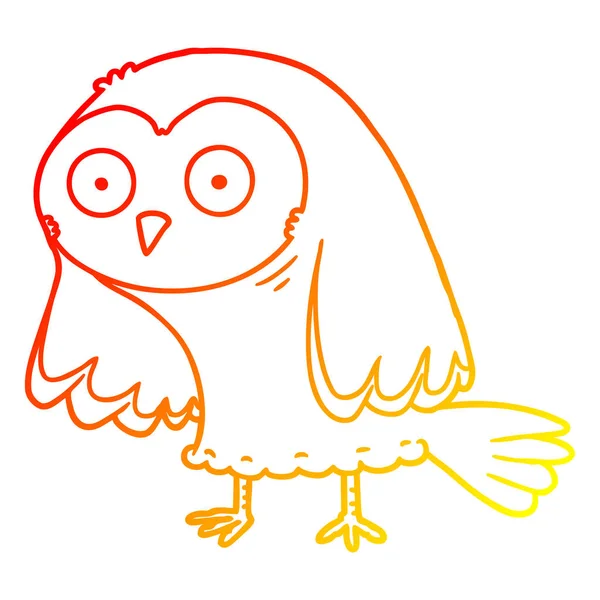 暖渐变线绘制卡通猫头鹰 — 图库矢量图片