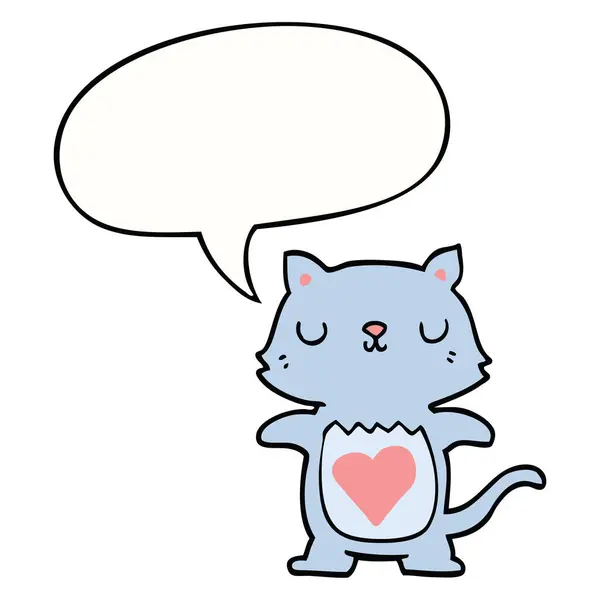 Aranyos Cartoon macska-és beszédbuborék — Stock Vector