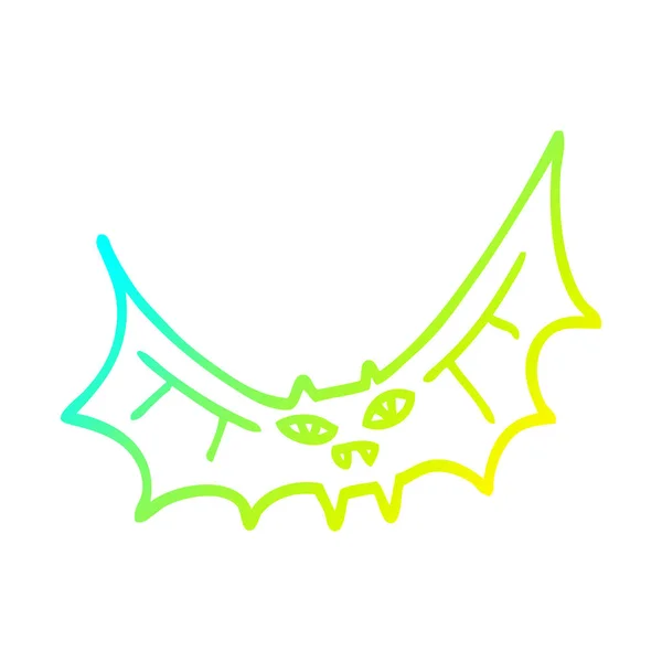 Koude gradiënt lijntekening cartoon bat — Stockvector