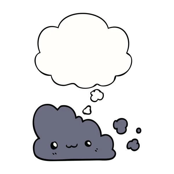 Nuage de dessin animé mignon et bulle de pensée — Image vectorielle