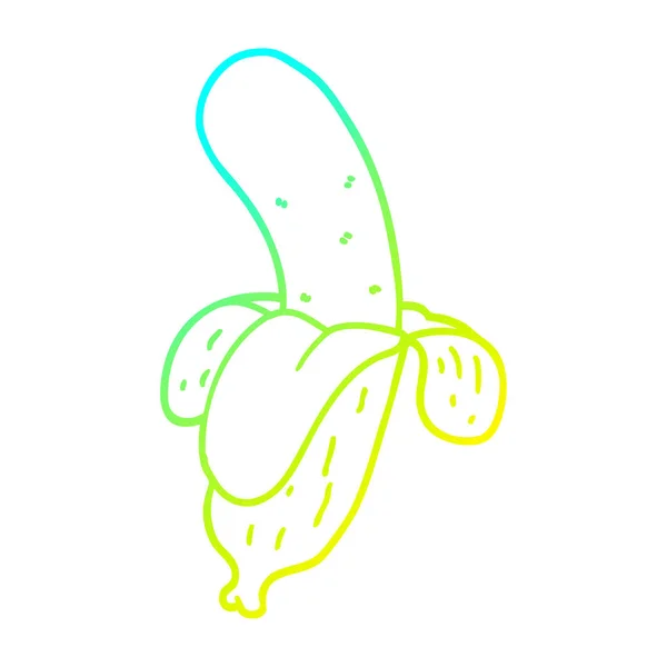 Froid dégradé ligne dessin dessin animé banane — Image vectorielle