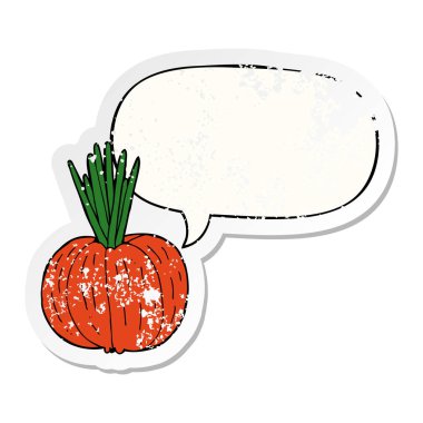 karikatür sebze ve konuşma balonu sıkıntılı etiket