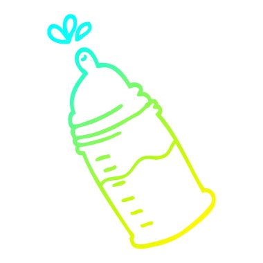 soğuk degrade çizgi çizim karikatür bebek şişesi