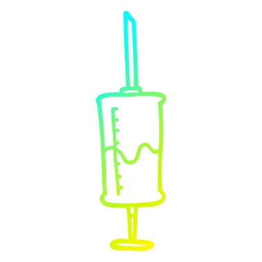 soğuk degrade çizgi çizim karikatür şırınga kan