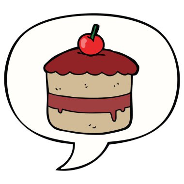 karikatür pasta ve konuşma balonu