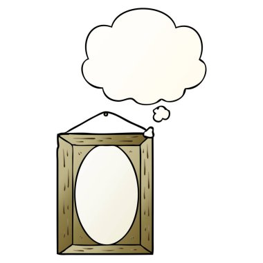 düzgün degrade tarzında resim çerçevesi ve düşünce balonu