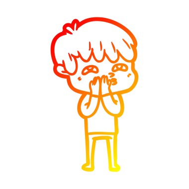 sıcak degrade çizgi çizim karikatür meraklı adam