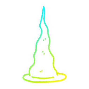 soğuk degrade çizgi çizim karikatür cadı şapka