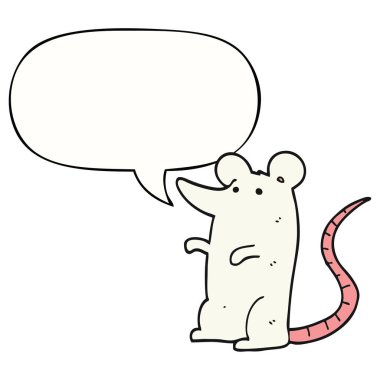 karikatür sıçan ve konuşma balonu