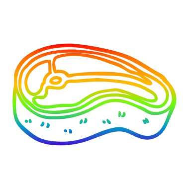 gökkuşağı gradyan çizgi çizim karikatür iyi pişmiş et